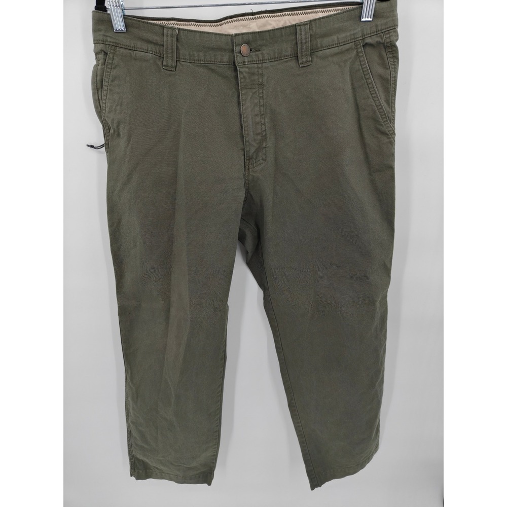 Columbia Mens Regular Fit Utility Pants Olive Green 34x30 AM0183 Cotton Blend